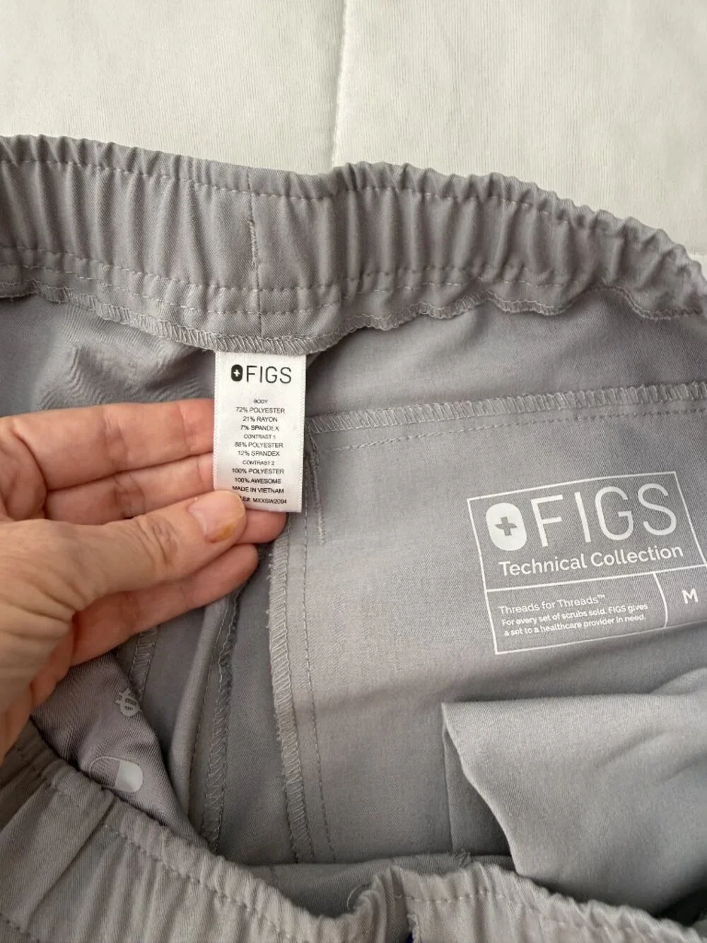 FIGS Technical Collection Jogger Scrub Pants Gray Size Medium